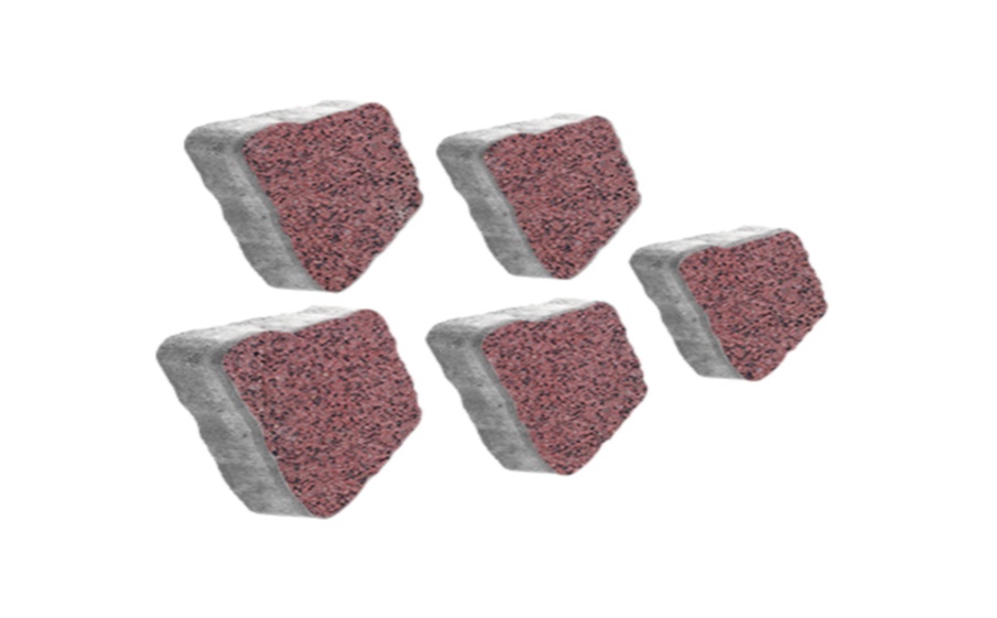 Плитка тротуарная Антик Б.3.А.6 гранит+ красный с черным, комплект 5 шт, толщина 60 мм