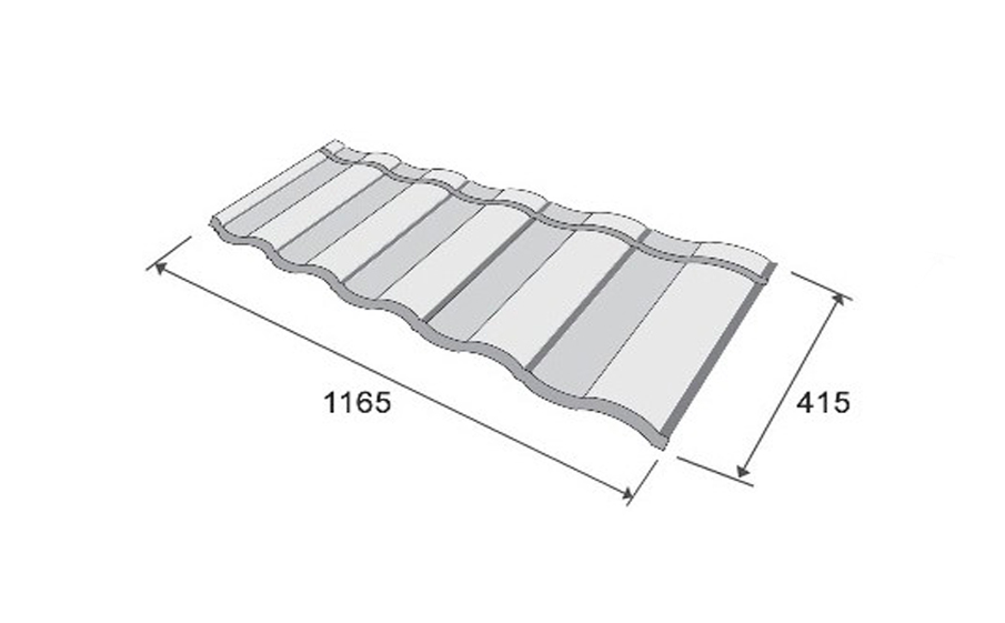 Композитная черепица рядовая Metrotile Romana Black