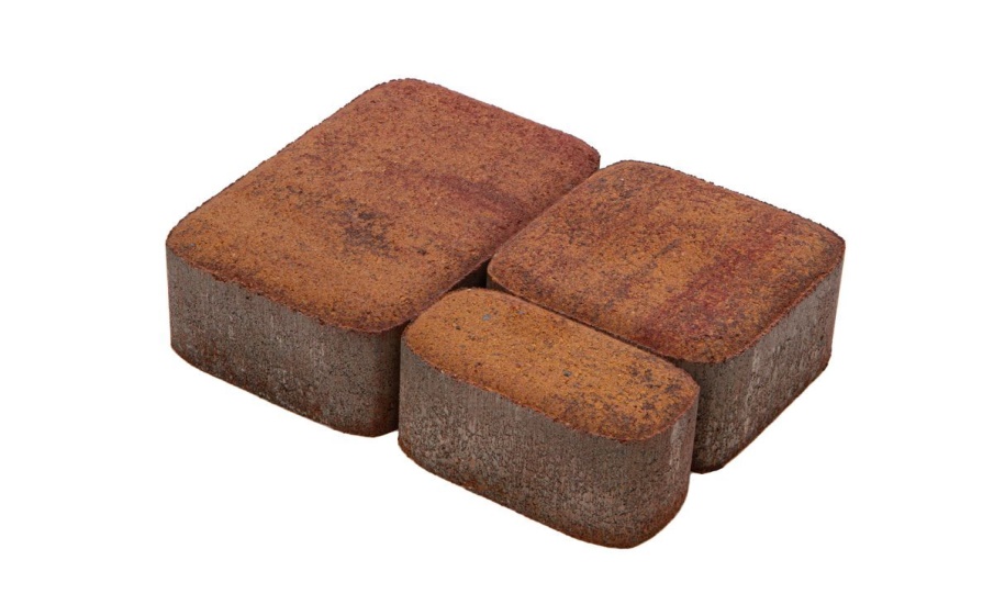 Плитка тротуарная Классико А.1.КО.4 листопад гладкий осень, комплект 2 шт, толщина 40 мм