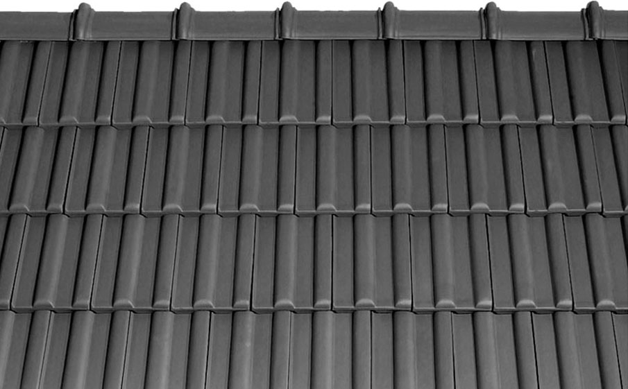 Керамическая черепица рядовая TONDACH Twist anthracite engobe, черный ангоб