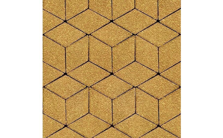 Плитка тротуарная SteinRus Полярная звезда Б.5.Ф.8 Native, желтый, 200*200*80 мм