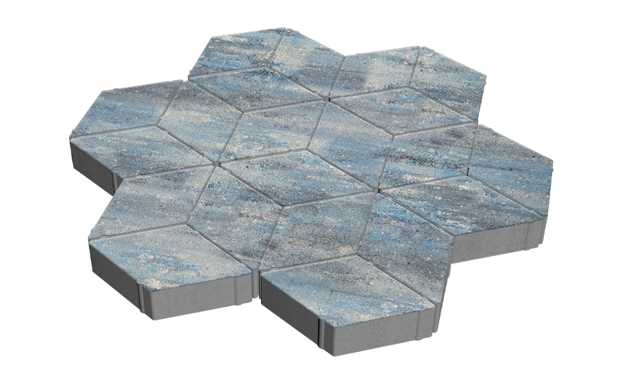 Плитка тротуарная SteinRus Полярная звезда Б.5.Ф.8, гладкая, Амбер, 343*198*80 мм