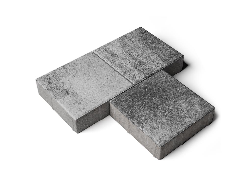 Плитка тротуарная Квадрат Б.2.К.6 листопад гладкий антрацит, 200*200*60 мм