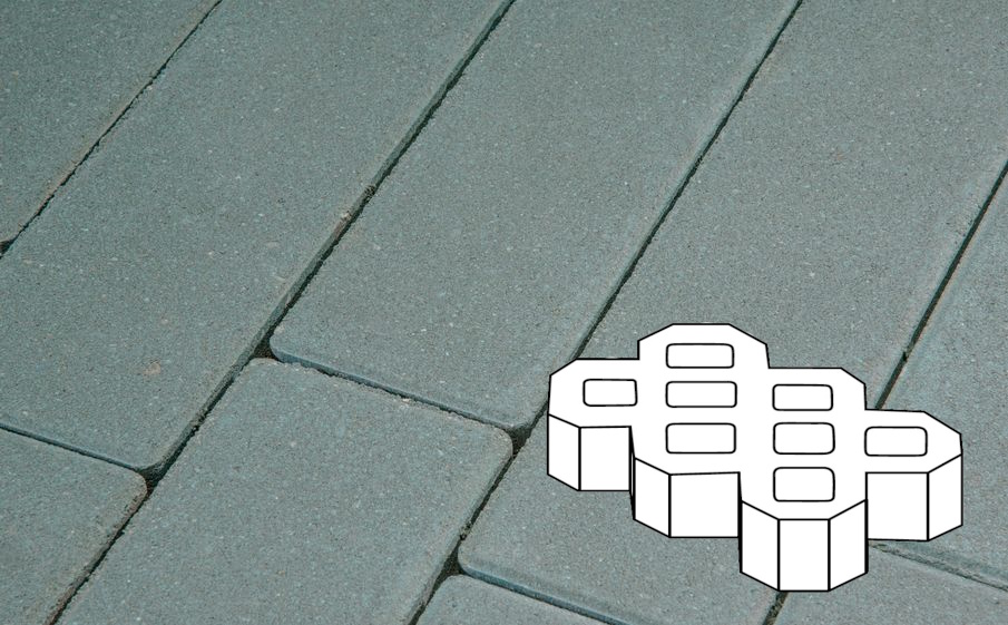 Плитка тротуарная Готика Profi, Экопарковка Б.6.ГР.10, синий, частичный прокрас, с/ц, 600*400*100 мм