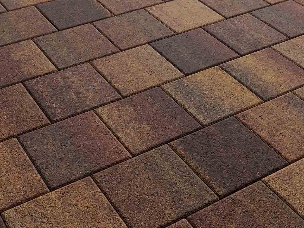 Плитка тротуарная Квадрат Б.2.К.6 листопад гранит осень, 200*200*60 мм