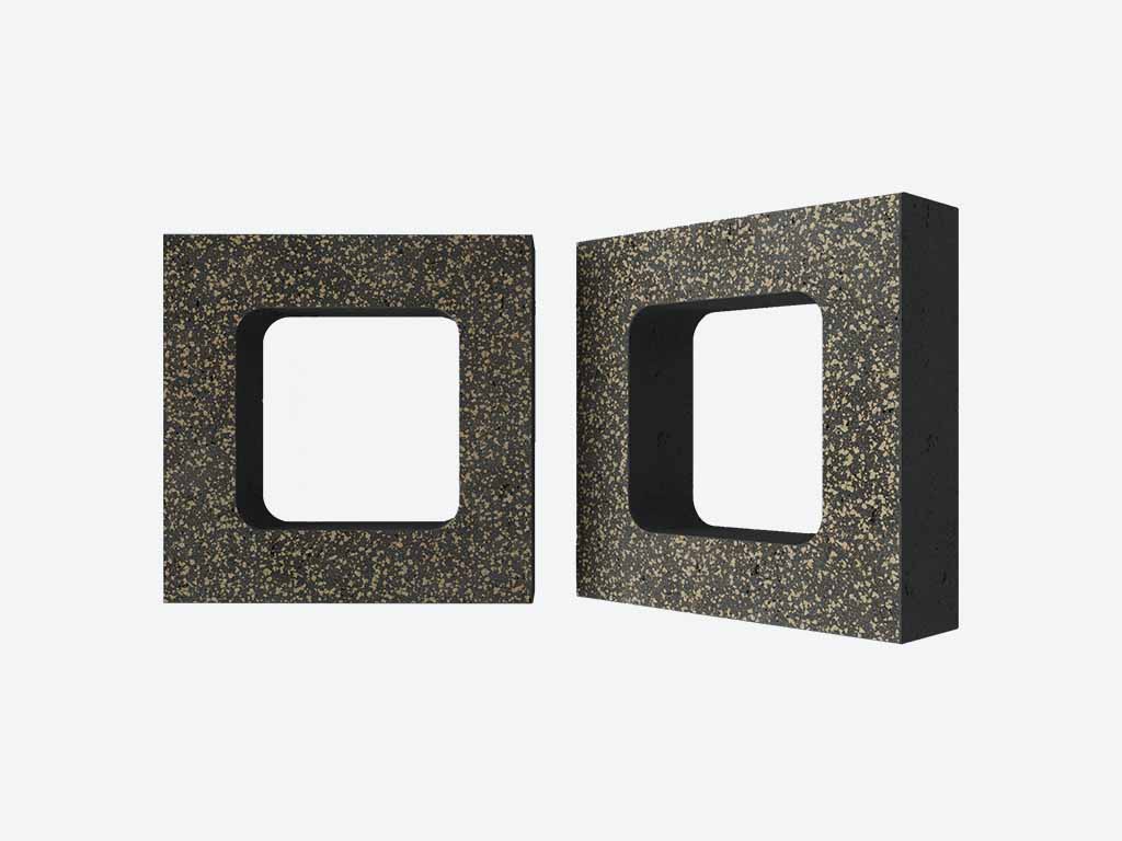 Декоративный бриз-блок Mesterra Кобого / Cobogo 0401, черный LUX, 250*250 мм