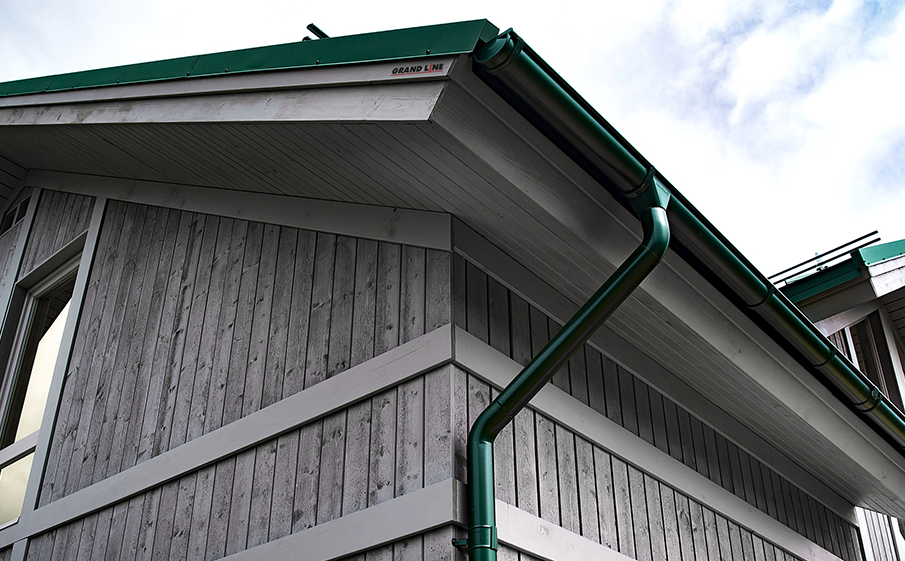 Водосточная система Grand Line Zn 125/90 мм, RAL 6005