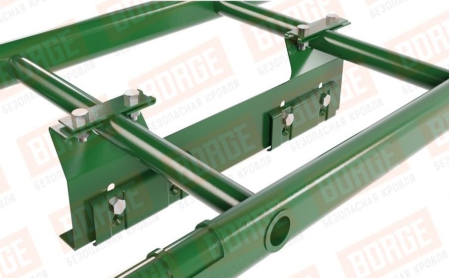 Лестница кровельная Borge для фальцевой кровли оцинкованная RAL 6002, 2,7 м