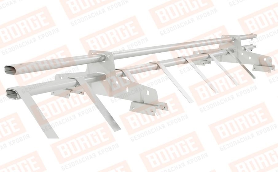 Снегозадержатель трубчатый Borge для профнастила H-60, H-75 оцинкованный RAL 9003, 1,5 м