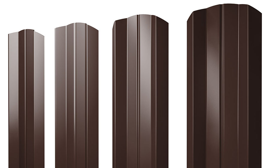 Штакетник М-образный А фигурный 0,4 PE RAL 8017 шоколад