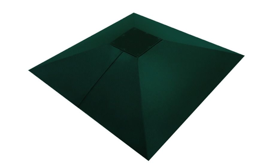 Колпак на столб Под фонарь Grand Line, 0,5 Satin, RAL 6005, 390*390 мм