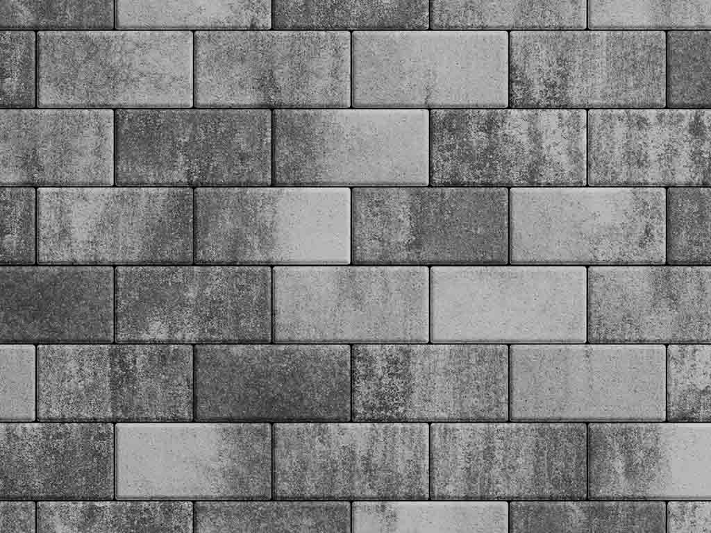 Плитка тротуарная Прямоугольник Б.2.П.6 листопад гладкий антрацит, 200*100*60 мм