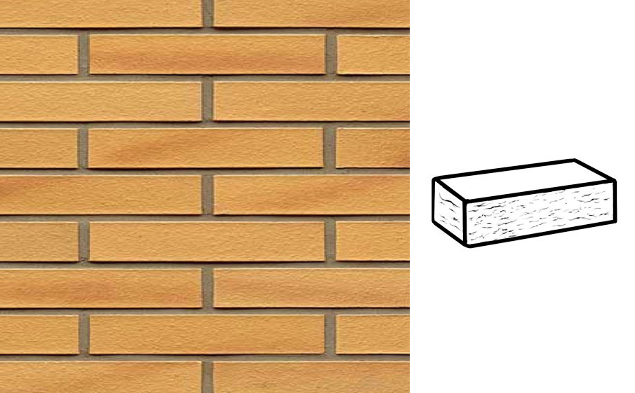 Кирпич клинкерный Muhr 02 Gelb Bunt рустик, 240*90*40 мм