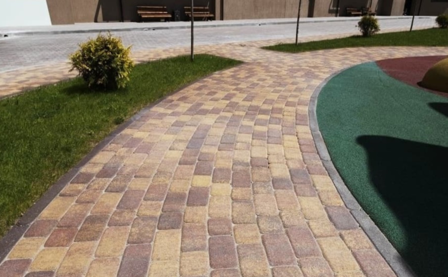 Плитка тротуарная Классико А.1.КО.4 листопад гранит клинкер, комплект 2 шт, толщина 40 мм