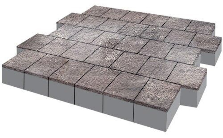 Плитка тротуарная SteinRus Армор В.2.К.8, Old-age, ColorMix Умбра, 100*100*100 мм