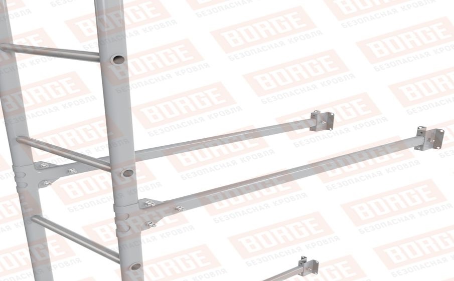 Лестница фасадная Borge (нижняя секция) оцинкованная RAL 7004, 2,7 м