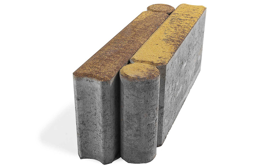 Тротуарный бордюр с шарнирным стыком BRAER БРШ 500.200.78, Color Mix Мальва, 500*78*200 мм