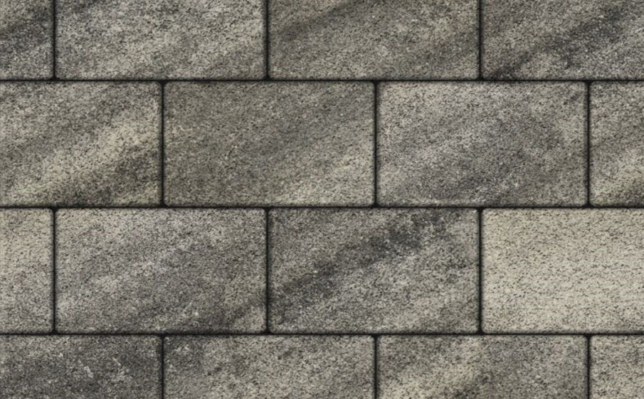 Плитка тротуарная Прямоугольник Б.1.П.8 листопад гранит антрацит, 300*200*80 мм