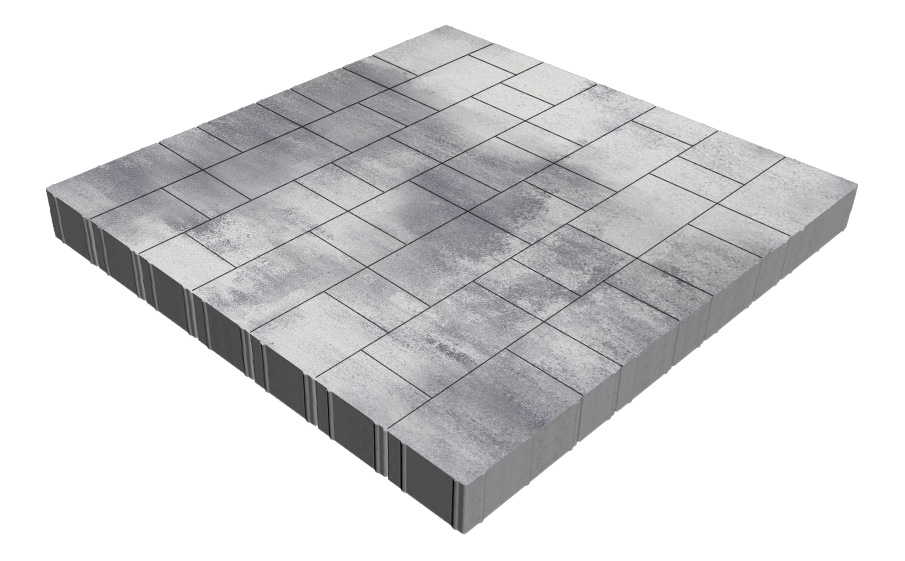 Плитка тротуарная SteinRus Новый город Рид В.8.Псм.8, гладкая, Монохром, толщина 80 мм