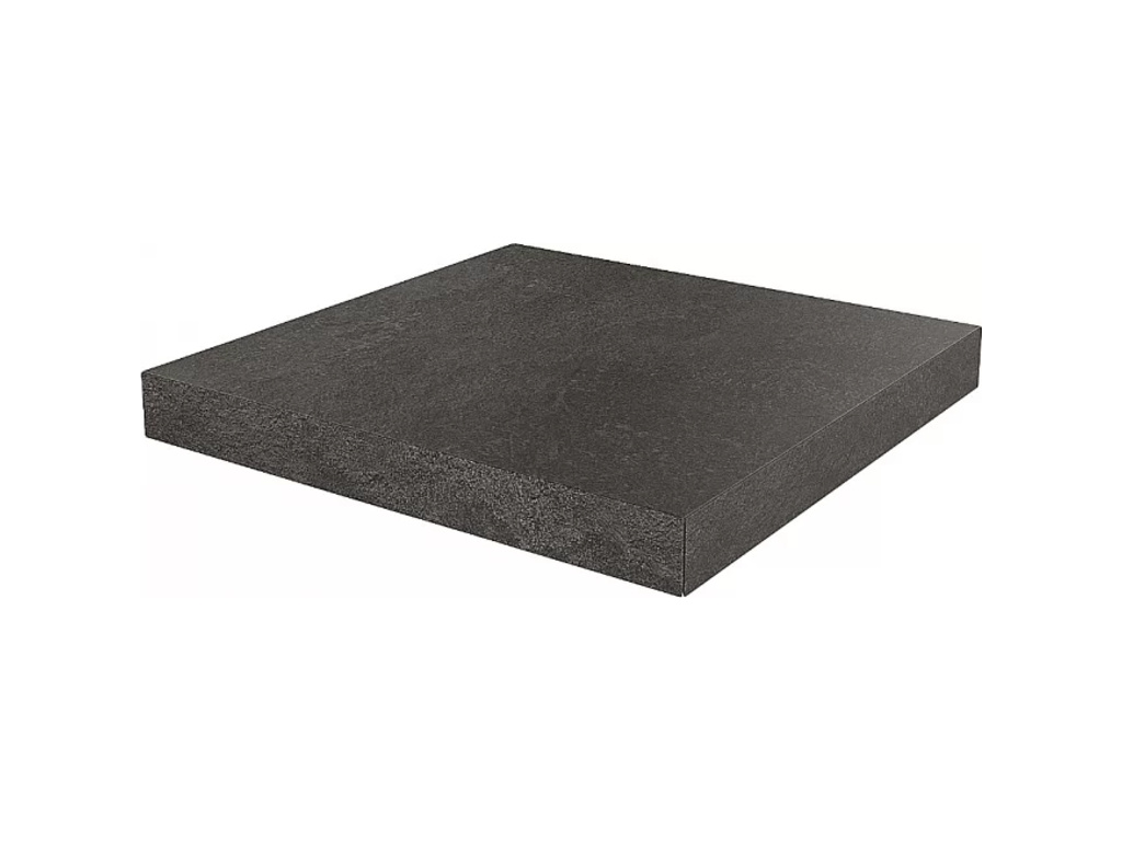 Ступень угловая клееная KERAMA MARAZZI Про Стоун черный необрезная, 330*330*9 мм