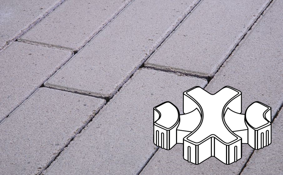 Плитка тротуарная Готика Profi, Эко-фантазия Б.3.ГР.8, белый, частичный прокрас, б/ц, 300*300*80 мм