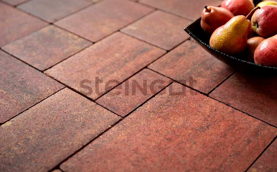 Плитка тротуарная Steingot Color Mix Бавария, Терракота, толщина 60 мм