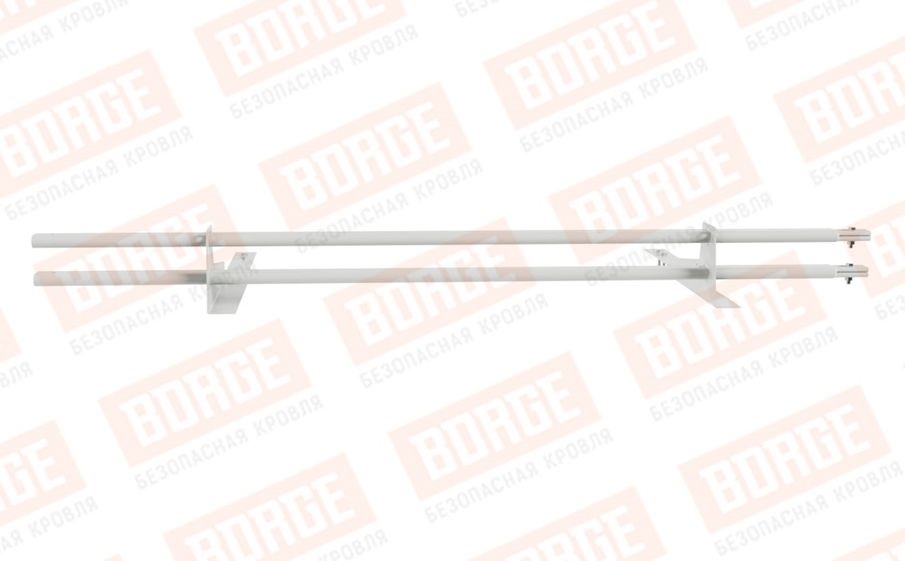 Снегозадержатель трубчатый Borge для кровли из композитной черепицы оцинкованный RAL 9003, 1,5 м