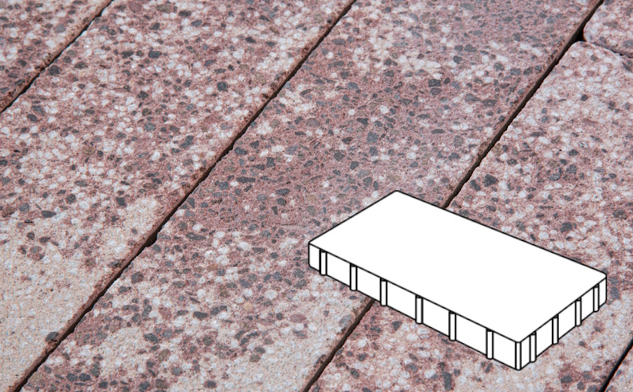 Плитка тротуарная Готика, City Granite FINERRO, Плита Б.6.П.10, Сансет, 600*200*100 мм