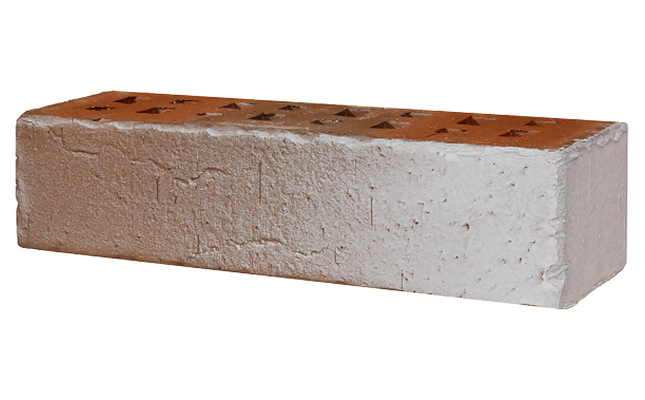 Кирпич клинкерный ЛСР Нарвик коричневый с белым ангоб винтаж, 250*85*65 мм