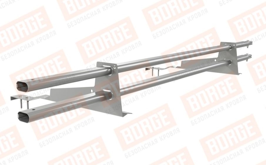 Снегозадержатель трубчатый Borge для черепичной кровли оцинкованный RAL 9006, 1,5 м