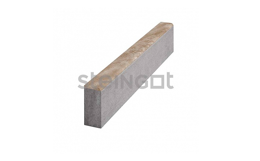 Тротуарный бордюр садовый Steingot Color Mix, цвет Травертин, 1000*200*80 мм