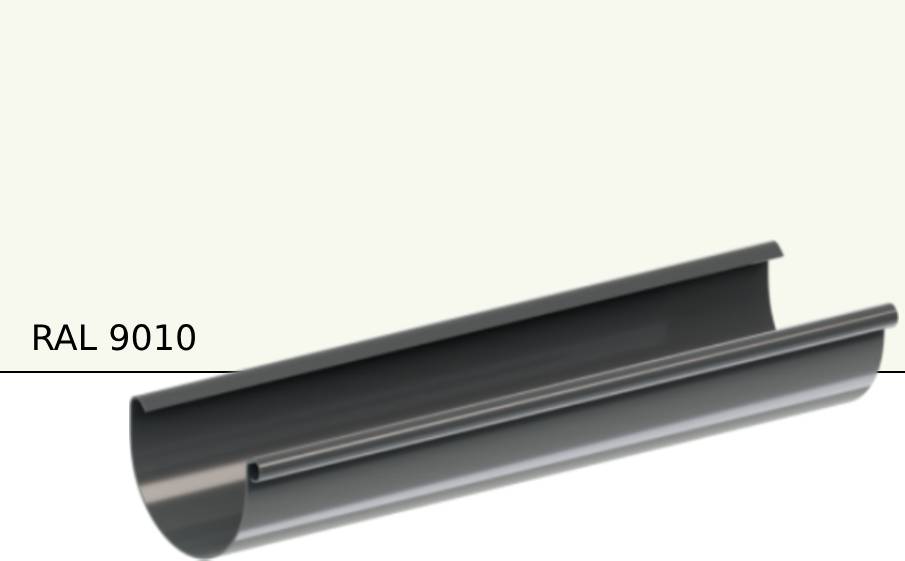 Желоб водосточный KROP PVC для системы D 130/90 мм, RAL 9010, 3 м