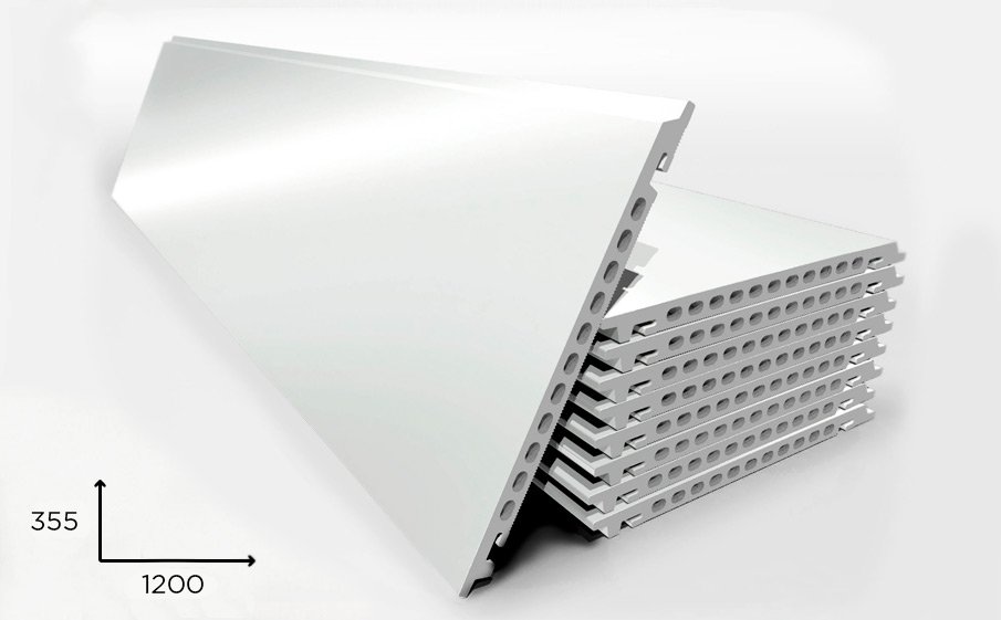 Керамогранитная плита Faveker GA16 для НФС, Blanco Brillo, 1200*355*18 мм