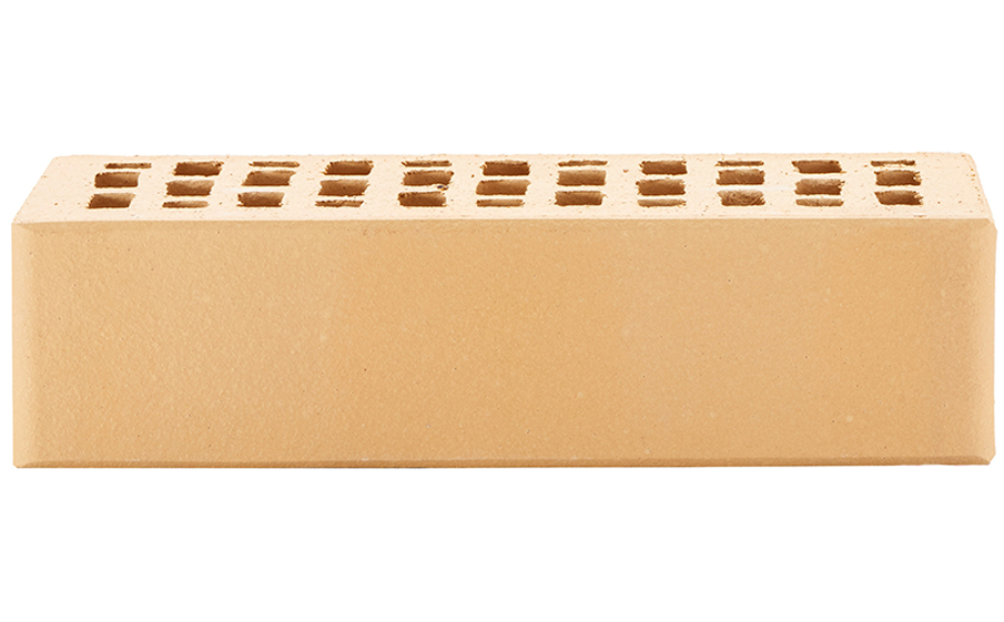 Кирпич облицовочный пустотелый ЛСР, пшеничный, гладкий, 250*120*65 мм