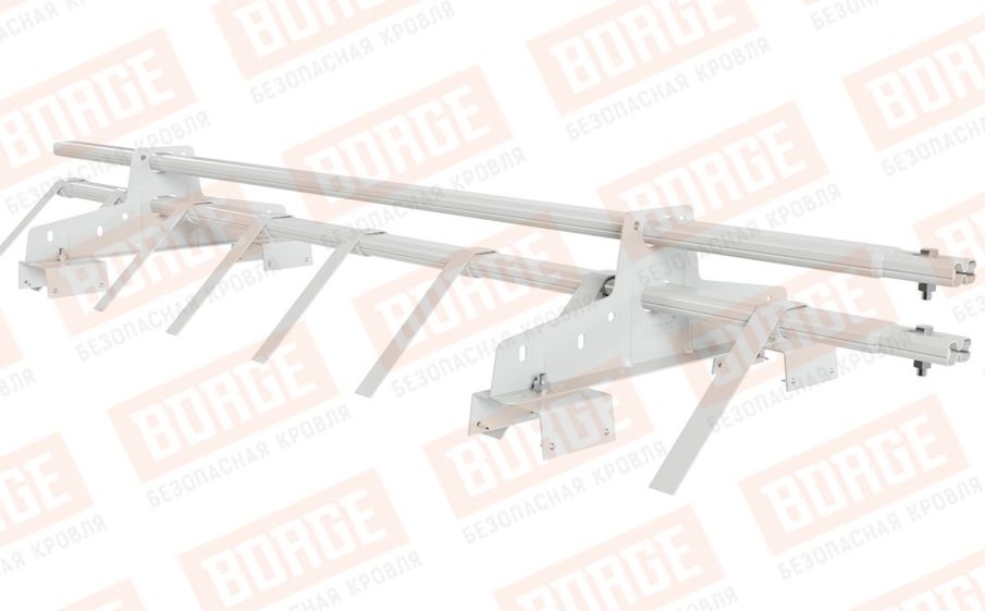 Снегозадержатель трубчатый Borge для профнастила H-114 оцинкованный RAL 9003, 1,5 м