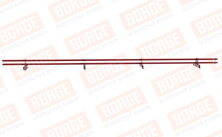 Снегозадержатель трубчатый Borge для фальцевой кровли оцинкованный RAL 3003, 3 м