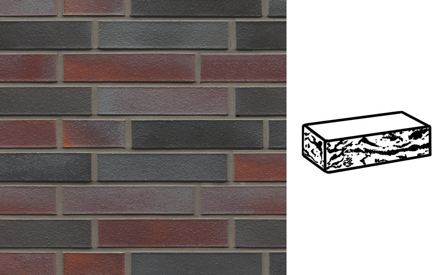 Кирпич клинкерный Muhr 25 Violettschwarz готик, 240*115*52 мм