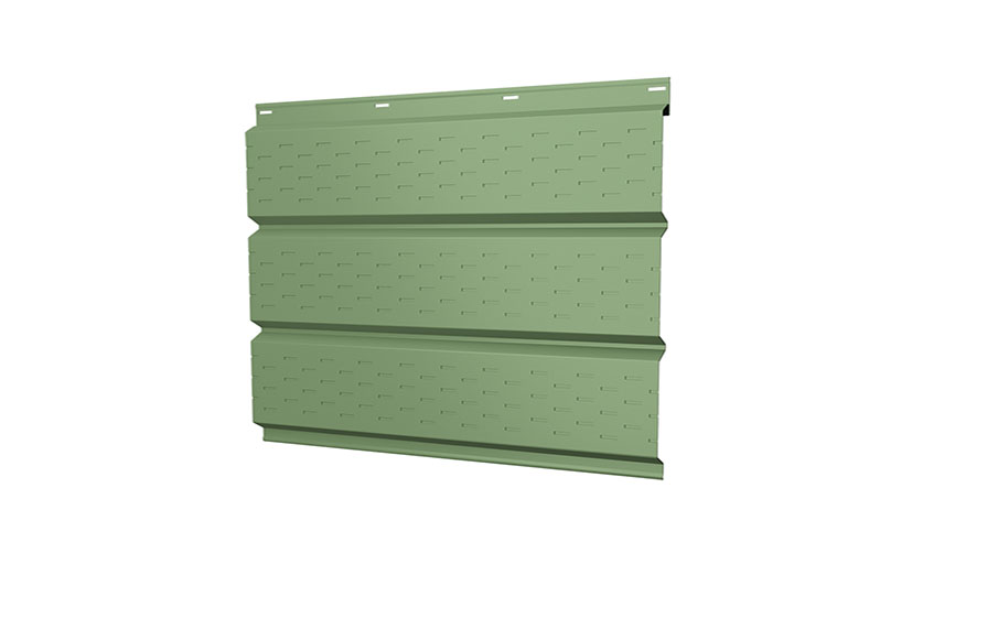 Софит Grand Line металлический полная перфорация 0,45 PE с пленкой RAL 6019