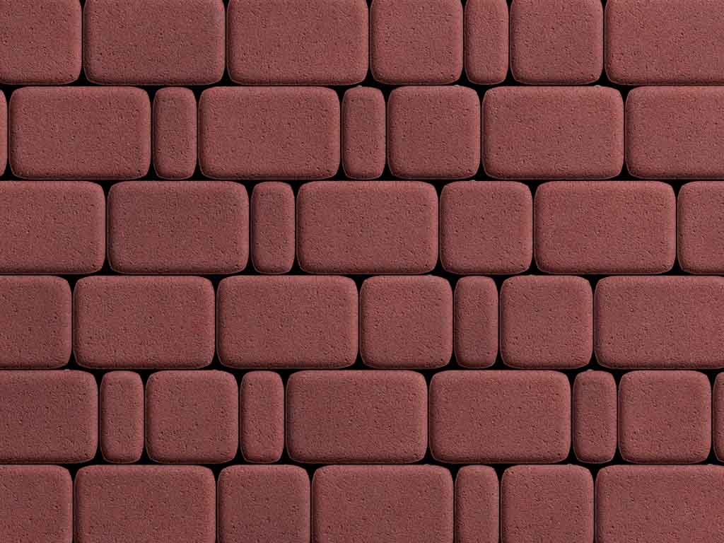 Плитка тротуарная Классико Б.4.КО.6 стандарт гладкий красный, комплект 3 шт, толщина 60 мм