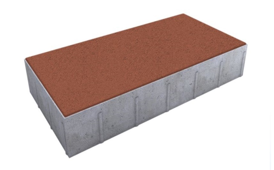 Плитка тротуарная Прямоугольник Б.5.П.6 стандарт гладкий красный, 600*300*60 мм