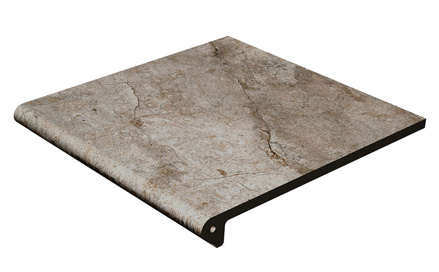 Ступень-флорентинер Gres Aragon Rocks Gris, 330*297*14(36) мм