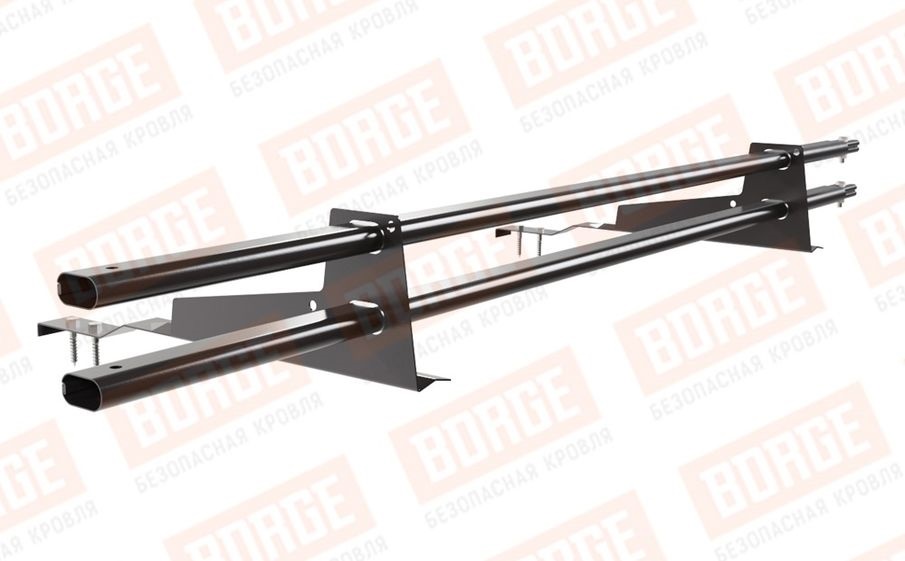 Снегозадержатель трубчатый Borge для черепичной кровли оцинкованный RAL 8019, 1,5 м