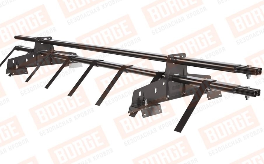 Снегозадержатель трубчатый Borge для профнастила H-60, H-75 оцинкованный RAL 8019, 1,5 м