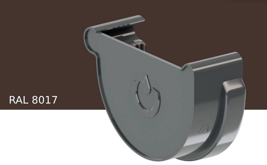 Заглушка желоба правая KROP PVC для системы D 130/90 мм, RAL 8017