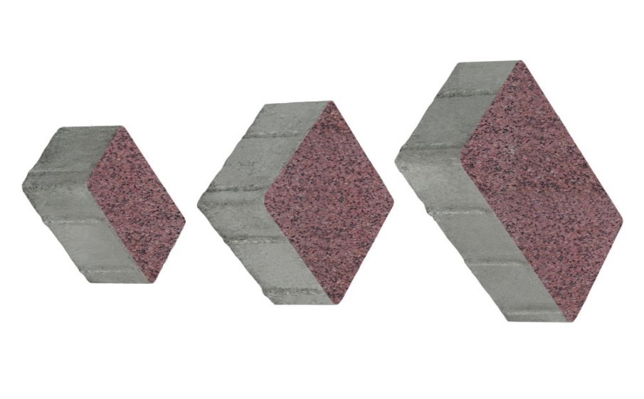 Плитка тротуарная Старый город Б.1.Фсм.8 гранит+ красный с черным, комплект 3 шт, толщина 80 мм