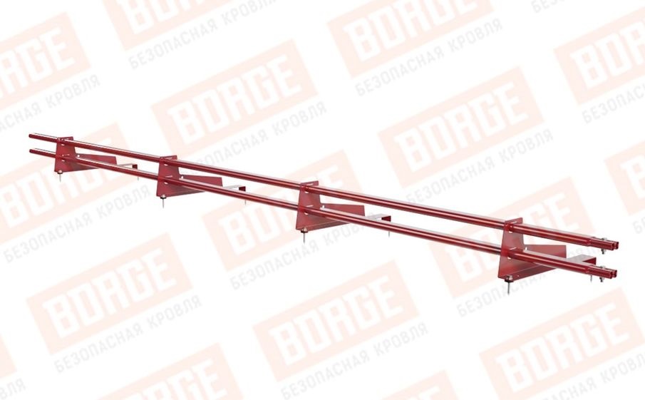 Снегозадержатель трубчатый Borge для металлочерепицы с высокой ступенькой 400 мм оцинкованный RAL 3003, 3 м