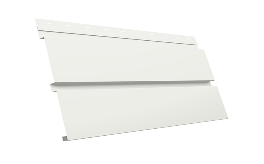 Софит металлический Grand Line Квадро брус без перфорации, сталь 0,5 мм Satin, RAL 9003 сигнальный белый