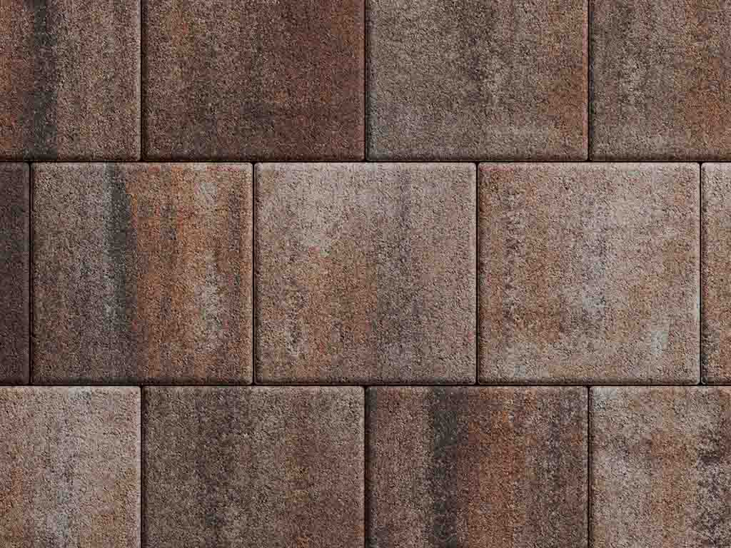 Плитка тротуарная Квадрат Б.1.К.10 листопад гранит клен, 300*300*100 мм 