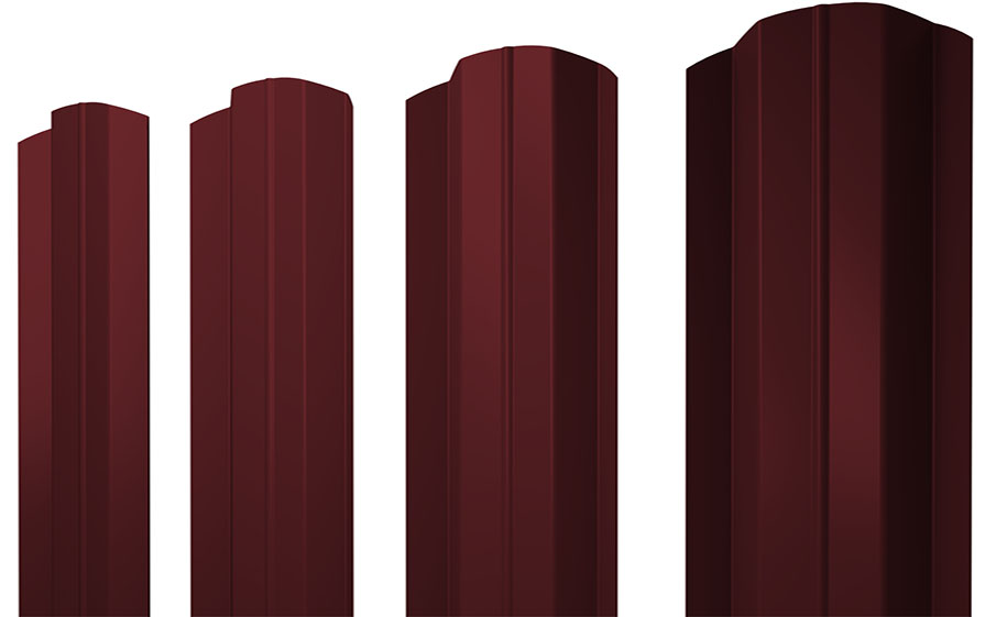 Штакетник М-образный В фигурный 0,4 PE RAL 3005 красное вино