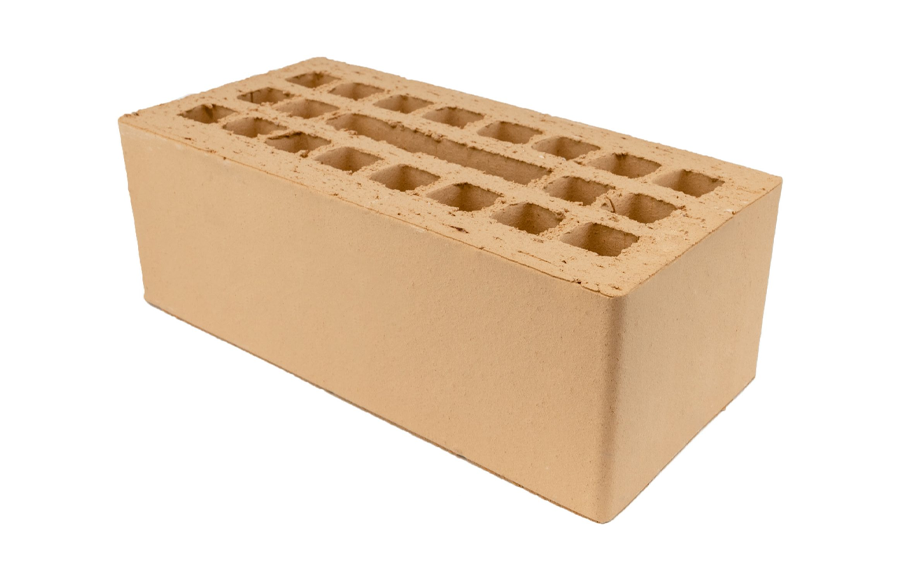 Кирпич облицовочный Губский КЗ, гладкий, пшеничный, 250*120*88 мм